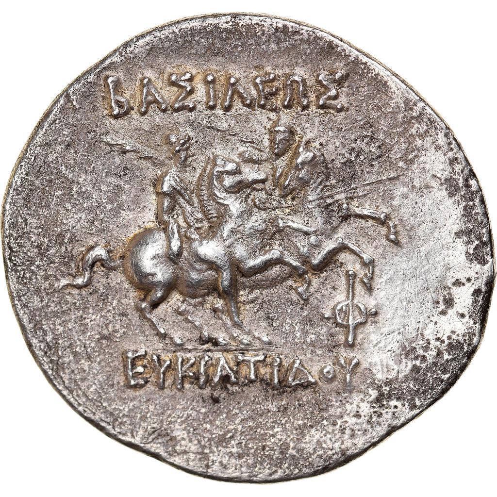 Królestwo Baktriańskie, Eukratides I, Tetradrachm, 170-145 BC, Srebro