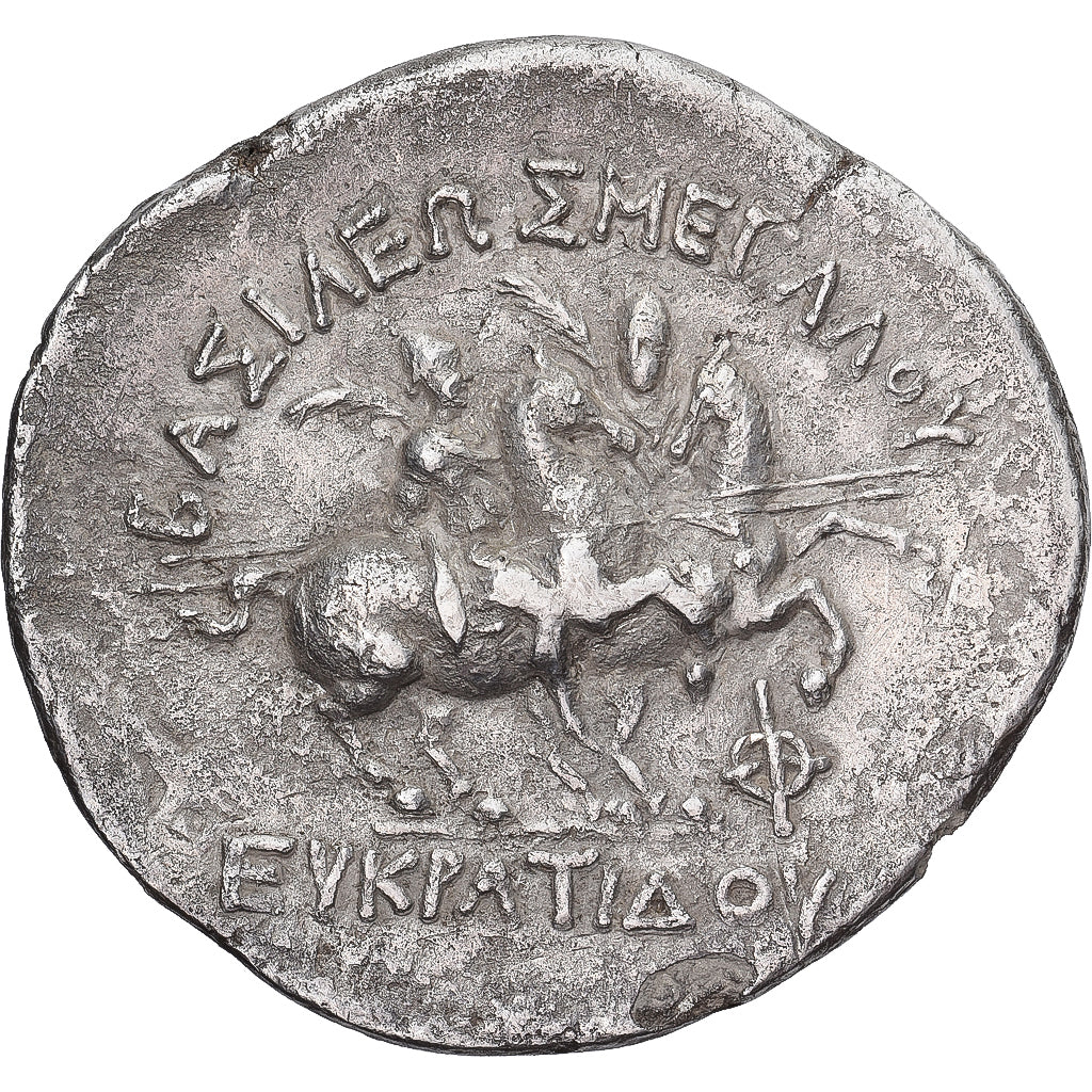 Bactria, Eukratides I, Tetradrachm, 170-145 BC, Plata, MBC, HGC:12-132