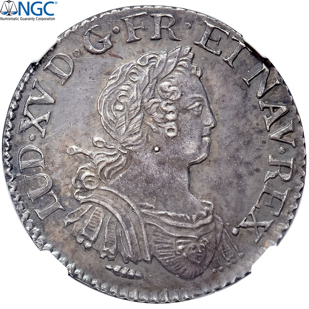 Frankreich, Louis XV, 1/4 Ecu aux 8 L, 1725, Amiens, TOP POP, Silber, NGC, MS63