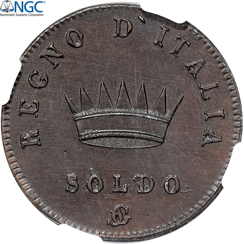 Kingdom of Italy, Napoleon I, Soldo, 1807, Milan, Pattern, Lead-Bronze, NGC