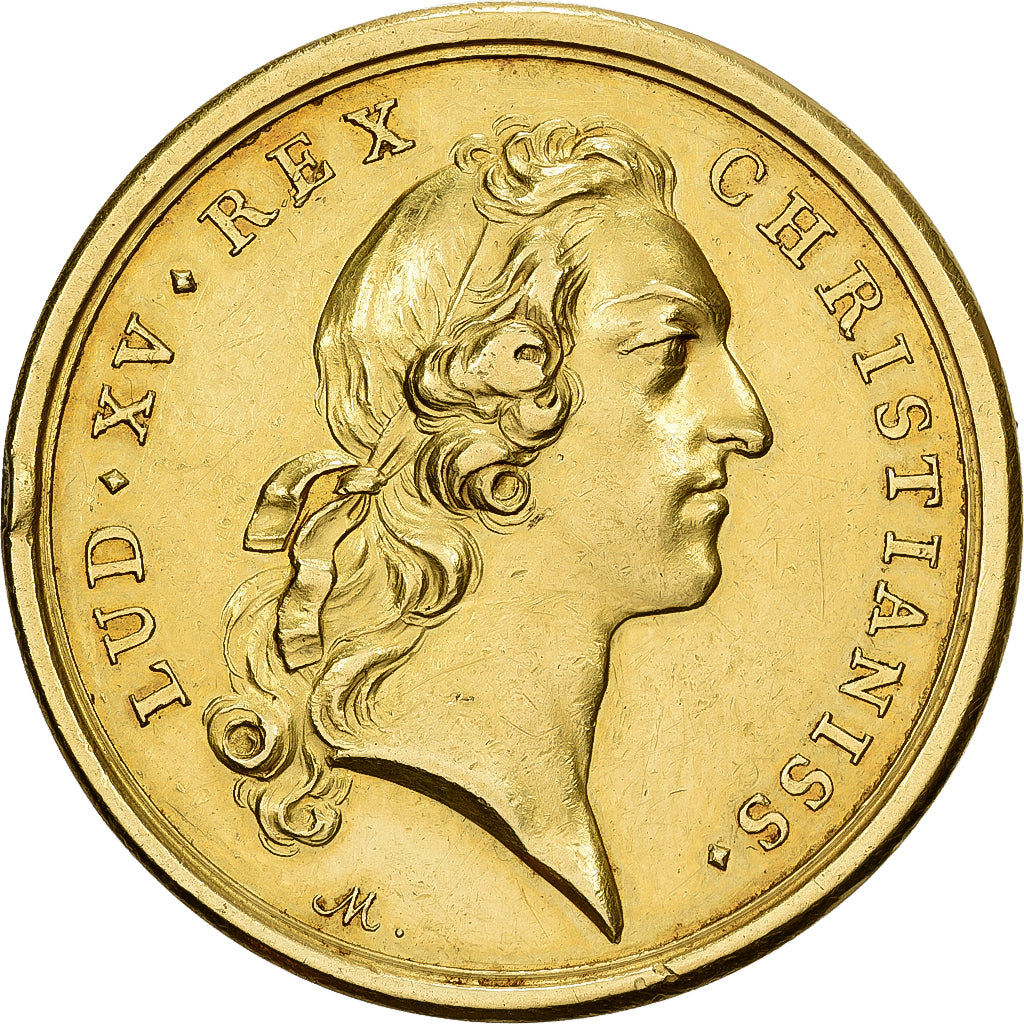 France, Médaille, Louis XV, Premier mariage de Louis-Ferdinand, 1745, Or, SUP