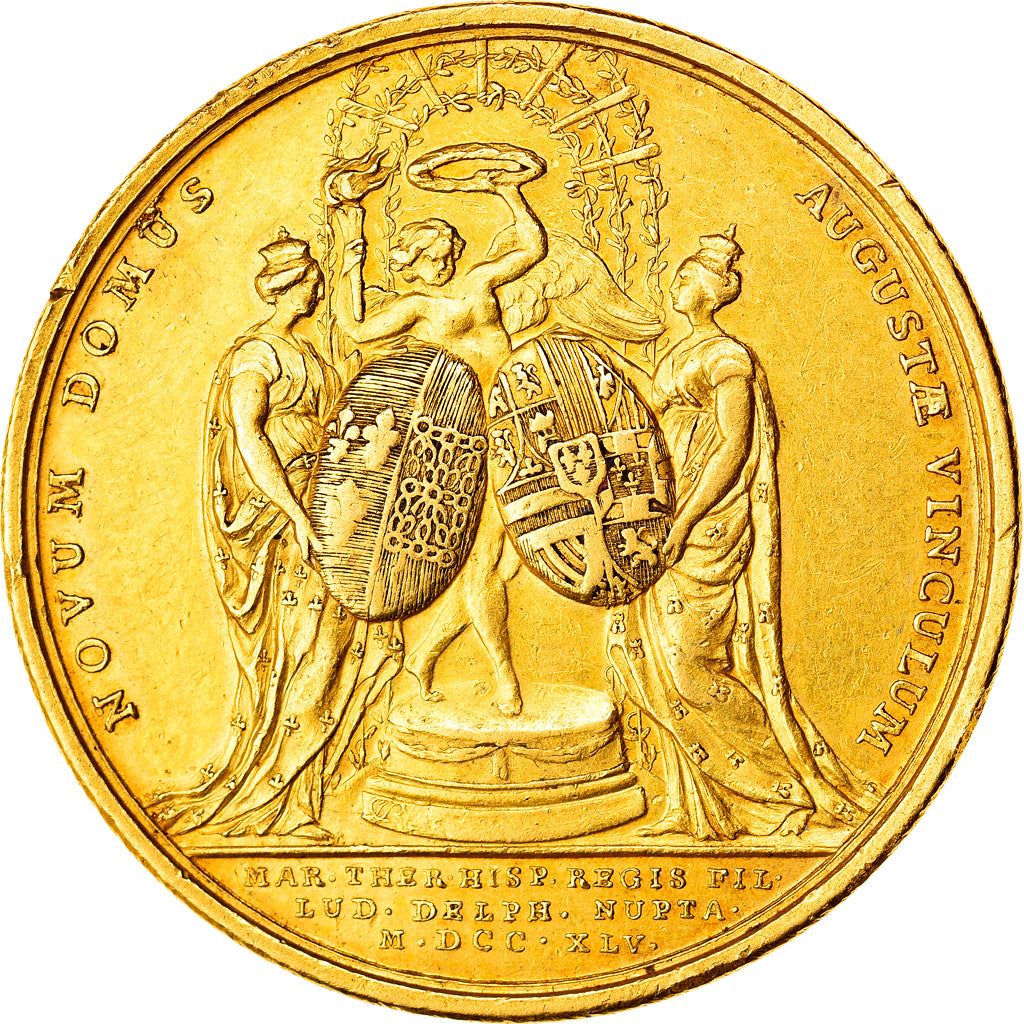Frankreich, Medaille, Louis XV, Premier mariage de Louis-Ferdinand, 1745, Gold