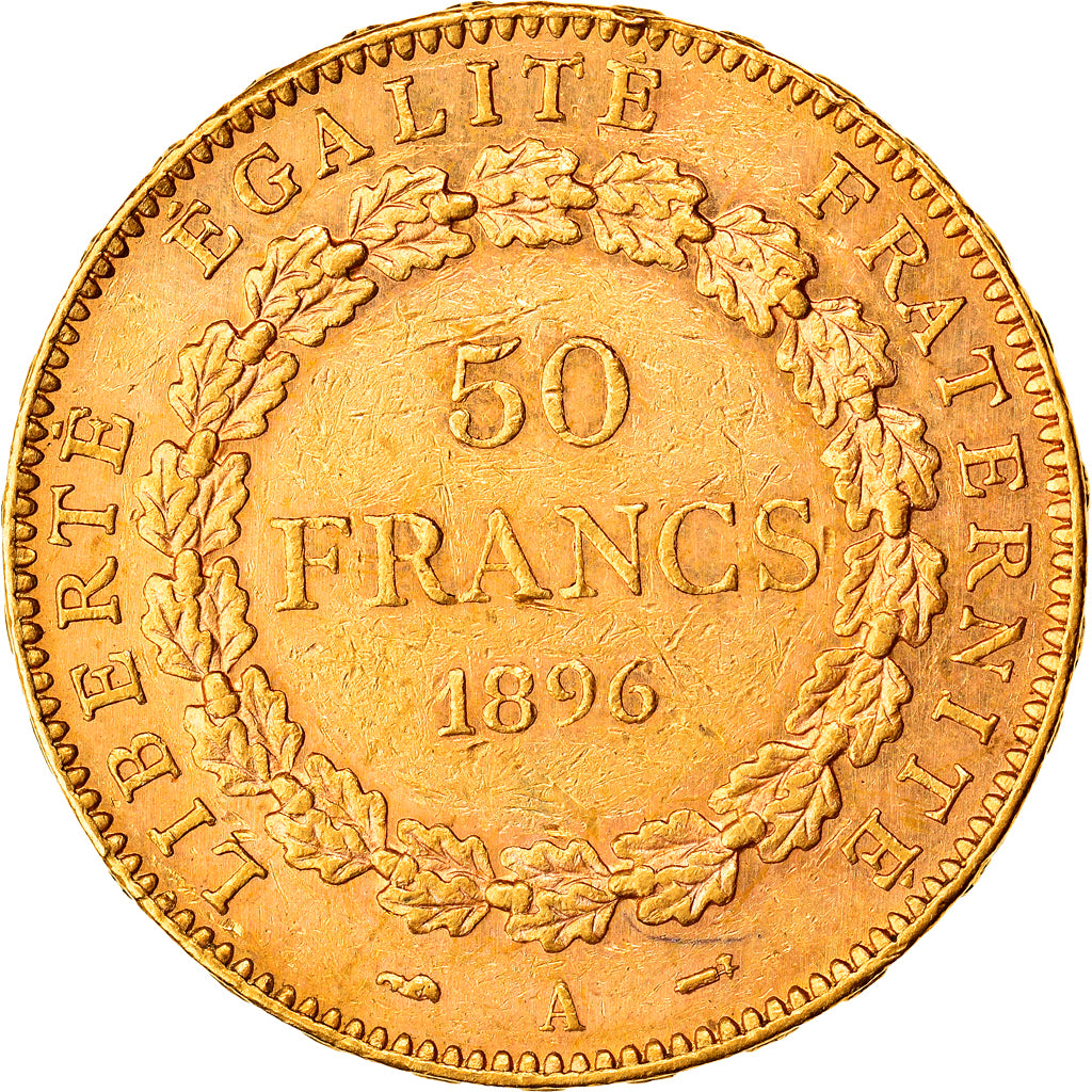 France, 50 Francs, Génie, 1896, Paris, Or, PCGS, AU55, Gadoury:1113, KM:831
