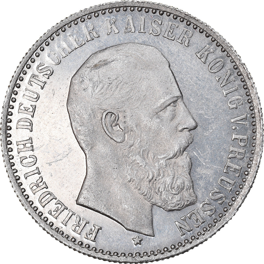 Coin, Germany, Friedrich III, 2 Mark, Uniface Obverse Die Trial, MS(60-62), Tin
