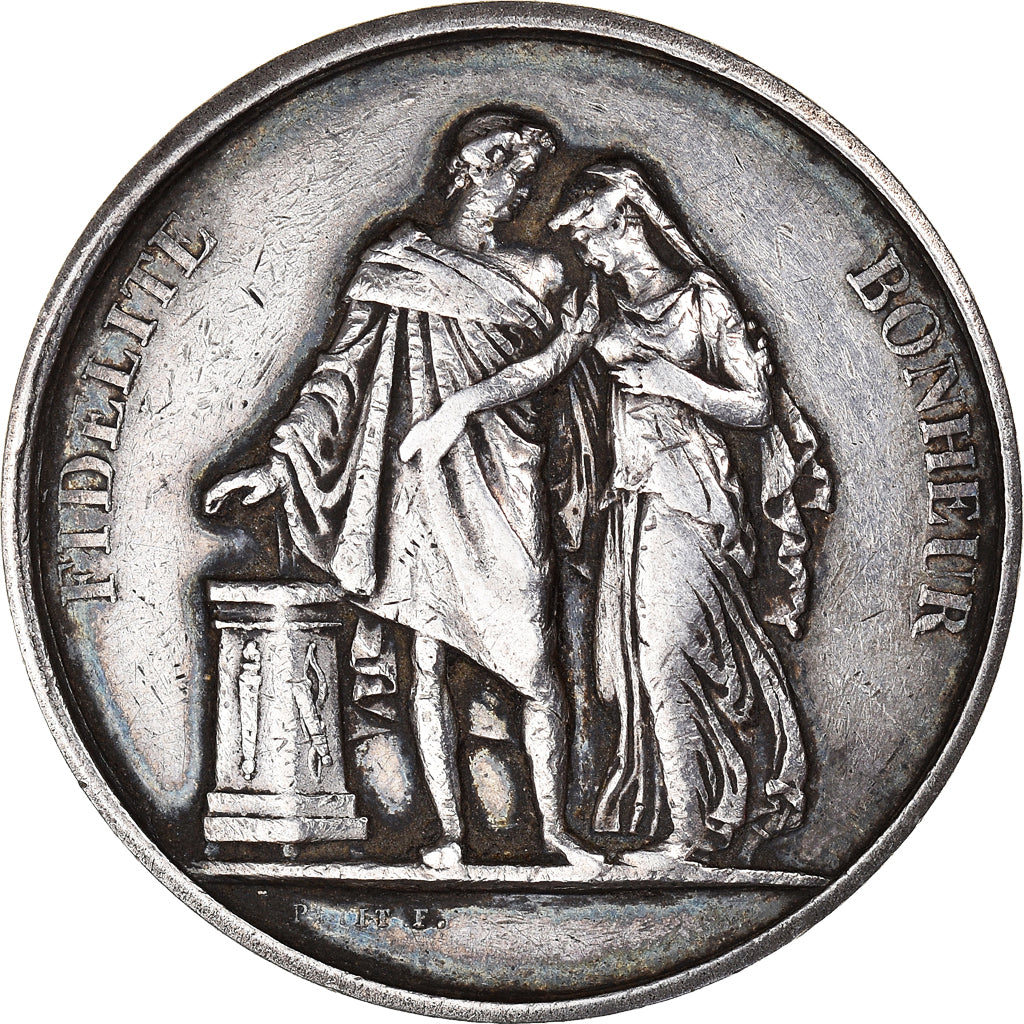 França, medalha, Mariage, Fidélité Bonheur, Crenças e religiões, 1862