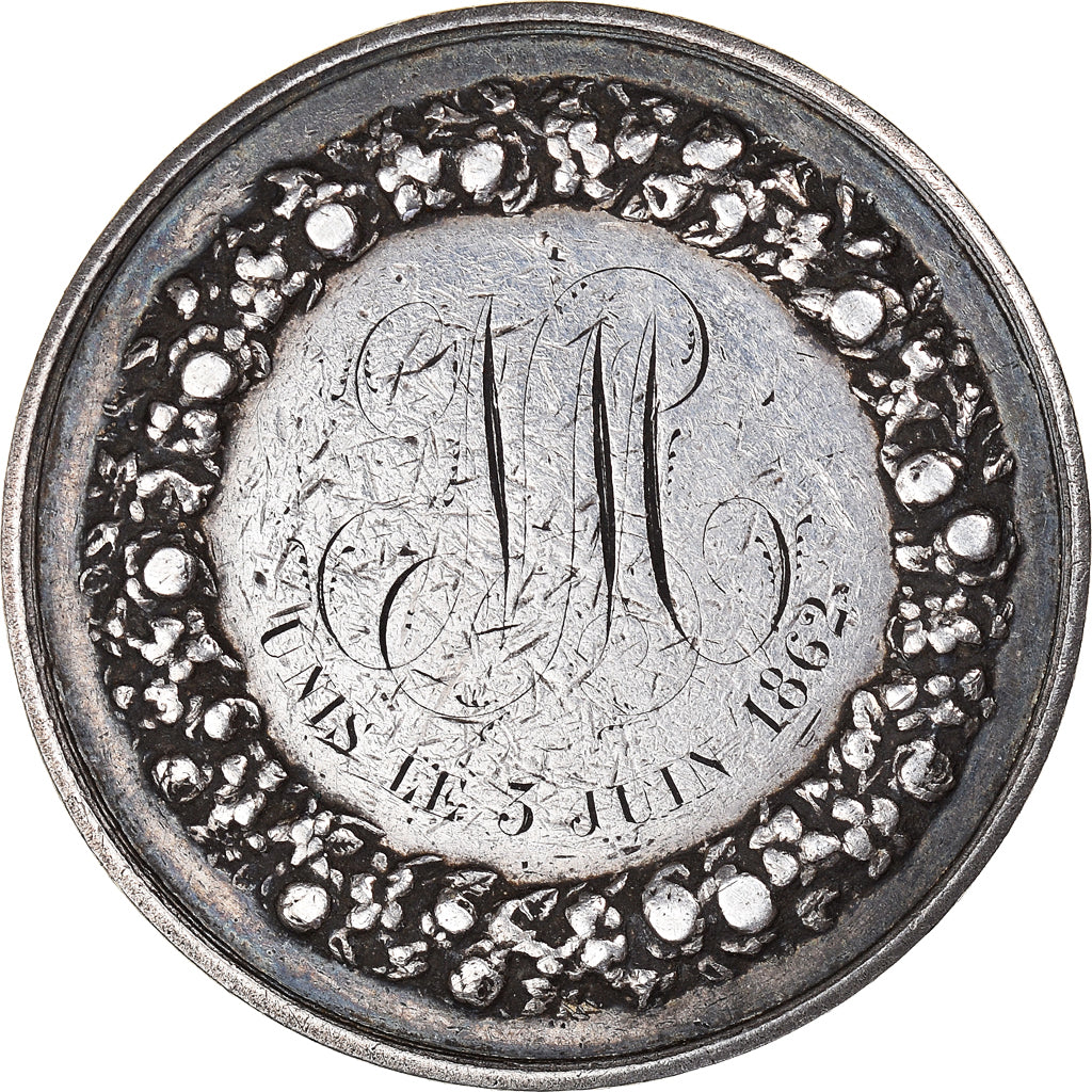 França, medalha, Mariage, Fidélité Bonheur, Crenças e religiões, 1862
