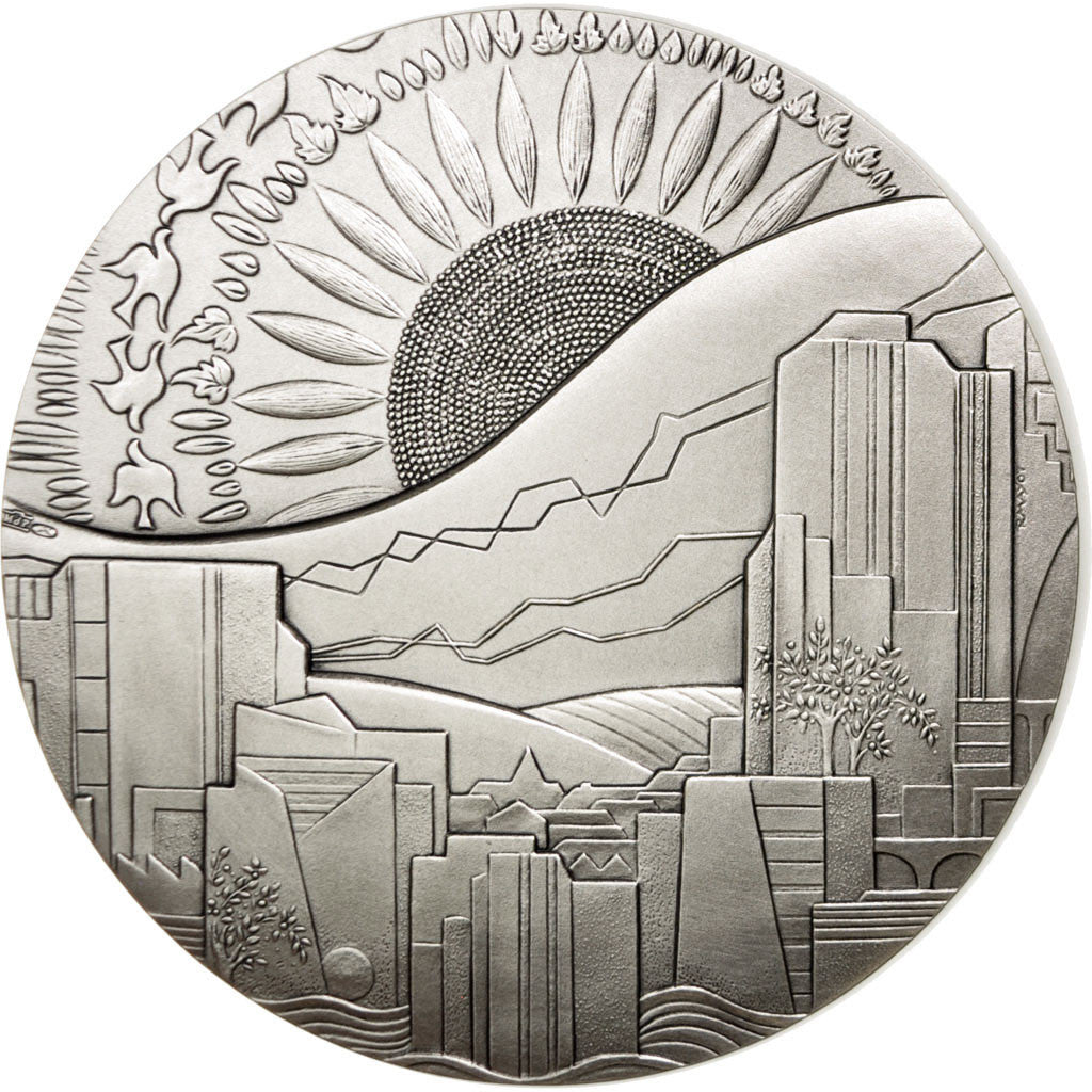 Frankrijk, Medal, The Fifth Republic, Politics, Society, War, FDC, Silvered