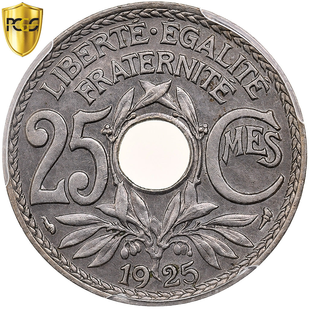 Francia, 25 Centimes, Lindauer, 1925, Paris, Rame-nichel, PCGS, MS64