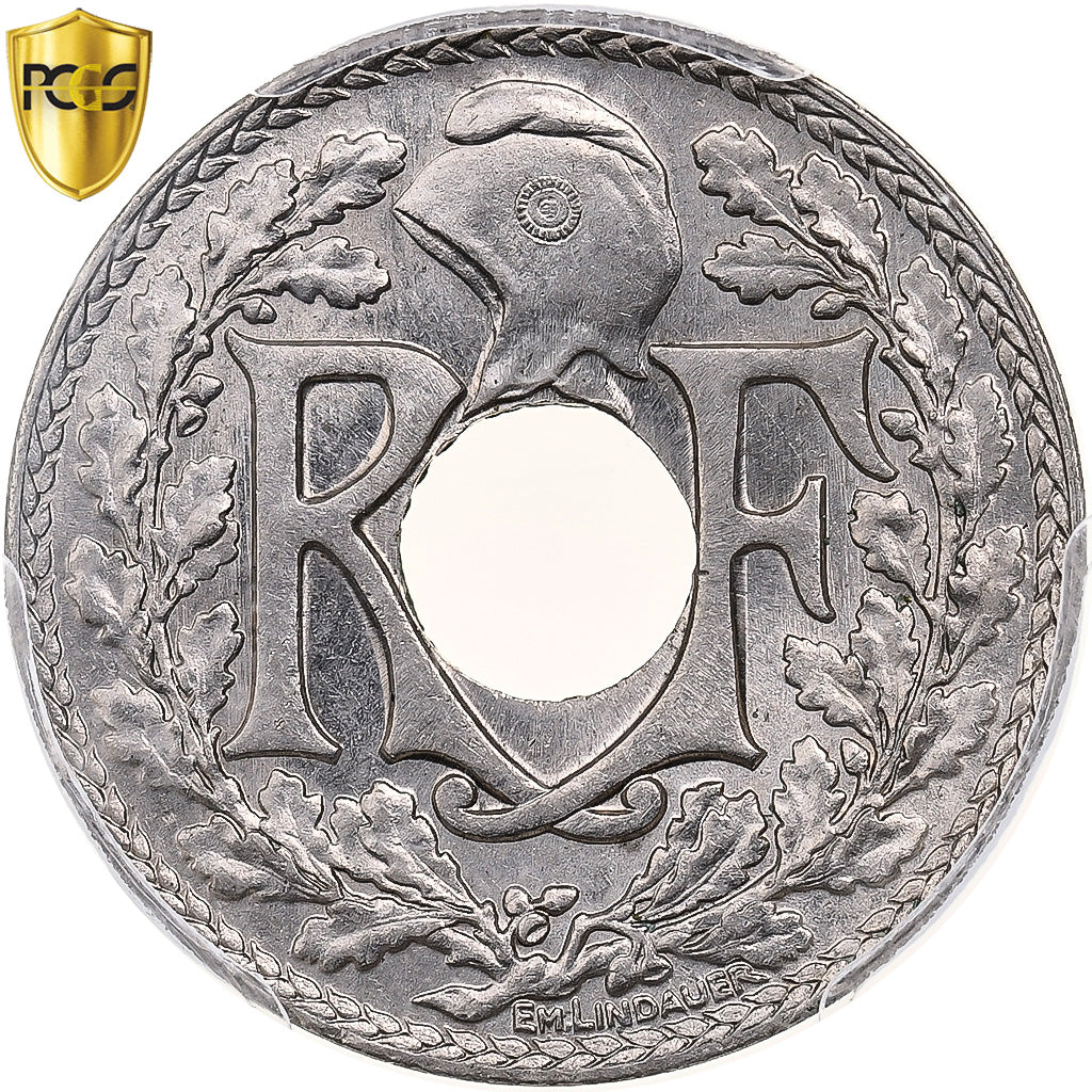 France, 10 Centimes, Lindauer, 1918, Paris, Copper-nickel, PCGS, MS66