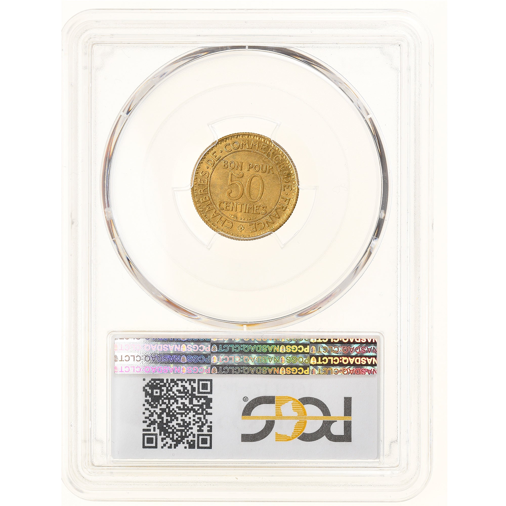 Frankrijk, 50 Centimes, Chambre de commerce, 1926, Paris, Cupro-Aluminium, PCGS