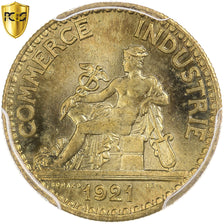 France, 50 Centimes, Chambre de commerce, 1921, Paris, Aluminum-Bronze, PCGS