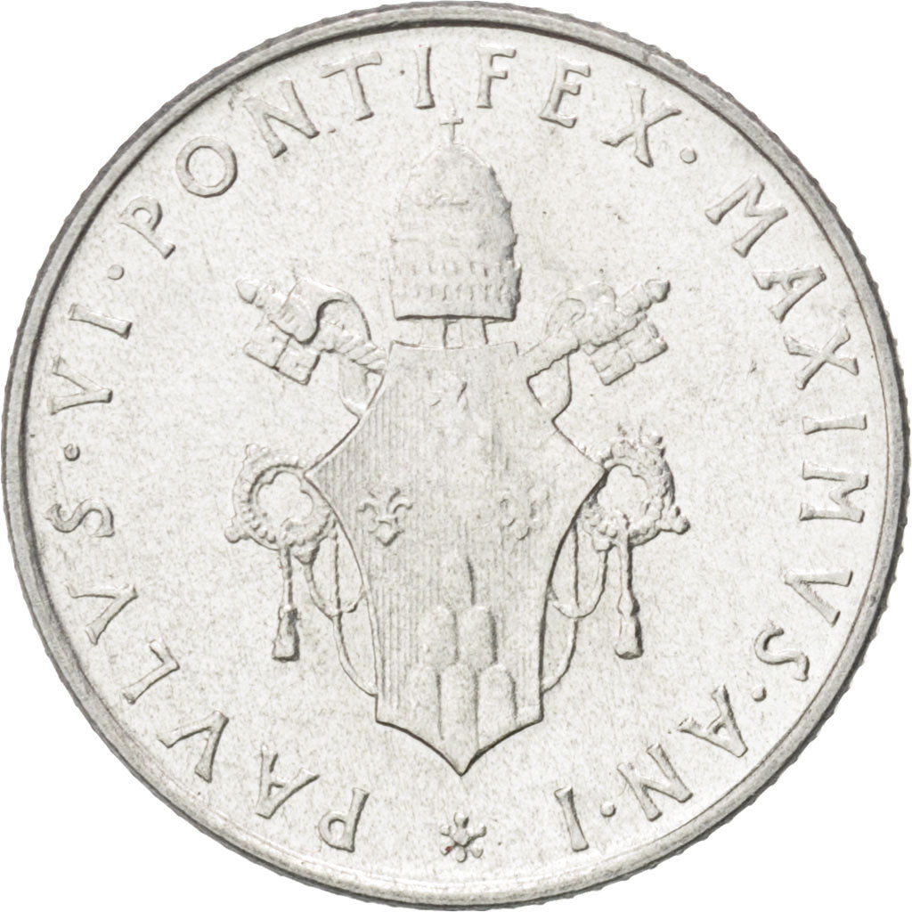 Coin, VATICAN CITY, Paul VI, 2 Lire, 1963, MS(63), Aluminum, KM:77.1