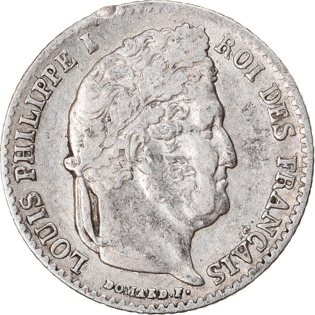 Moneta, Francia, Louis-Philippe, 1/4 Franc, 1843, Rouen, BB, Argento, KM:740.2