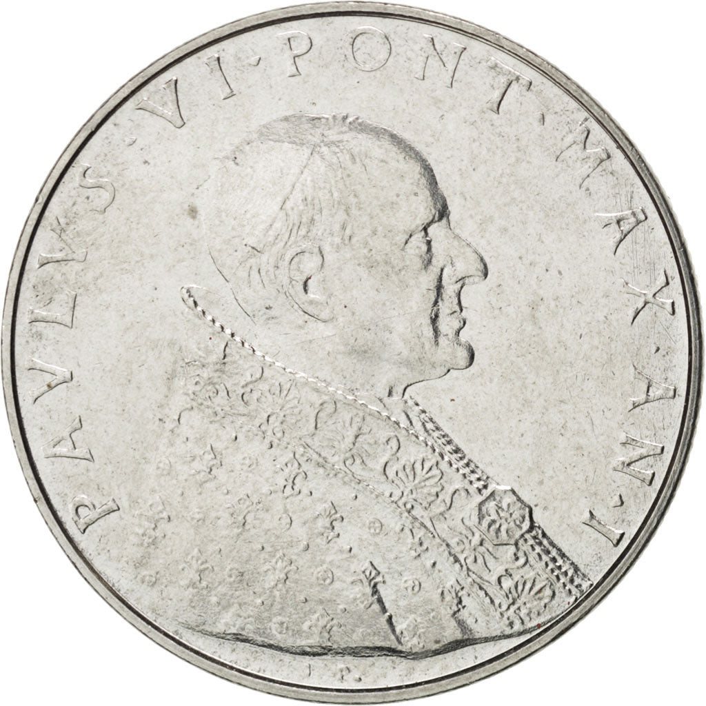 Coin, VATICAN CITY, Paul VI, 50 Lire, 1963, MS(63), Stainless Steel, KM:81.1