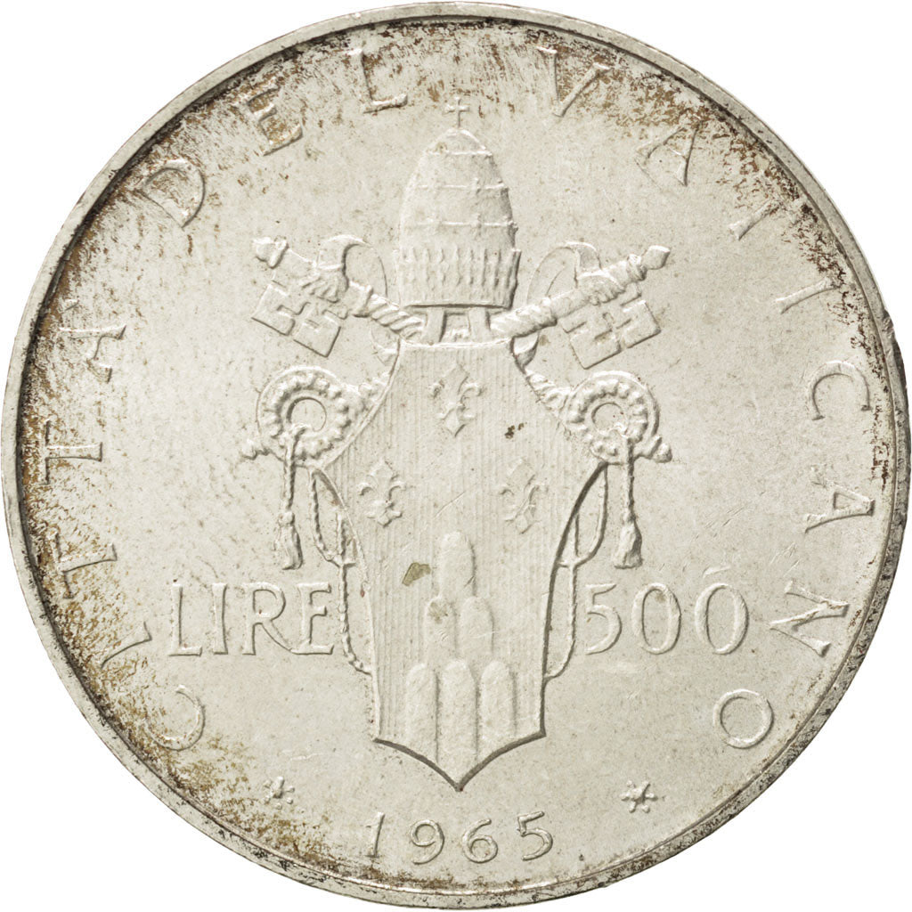 Coin, VATICAN CITY, Paul VI, 500 Lire, 1965, MS(63), Silver, KM:83.2
