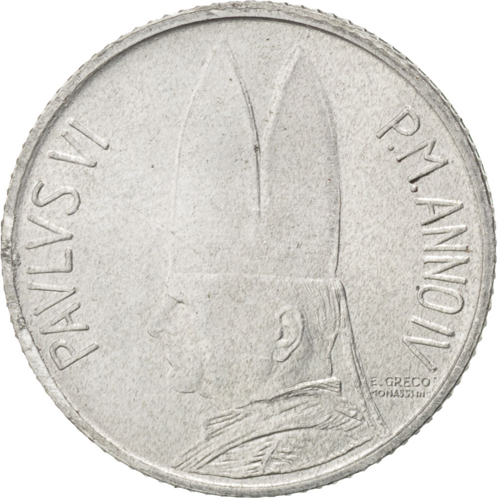 Coin, VATICAN CITY, Paul VI, 2 Lire, 1966, MS(63), Aluminum, KM:85