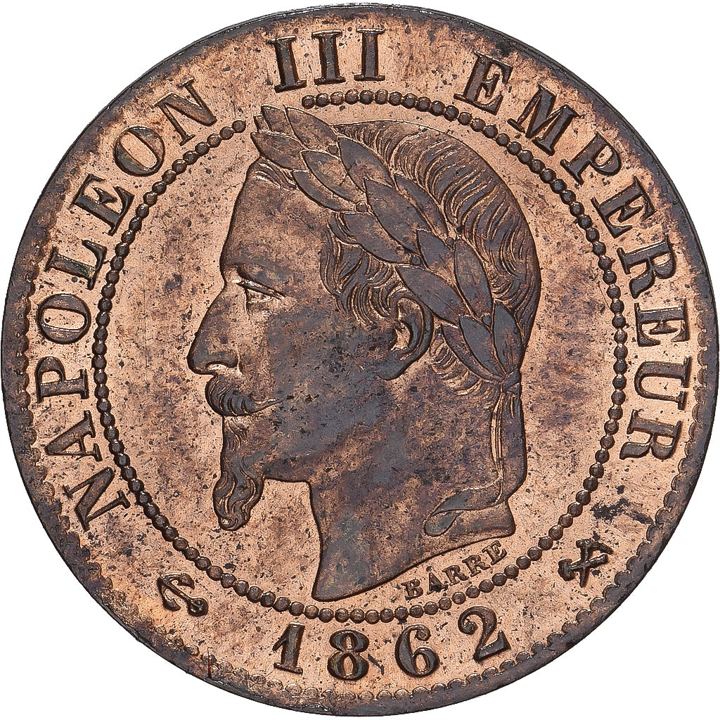 Coin, France, Napoleon III, Napoléon III, Centime, 1862, Bordeaux, MS(65-70)