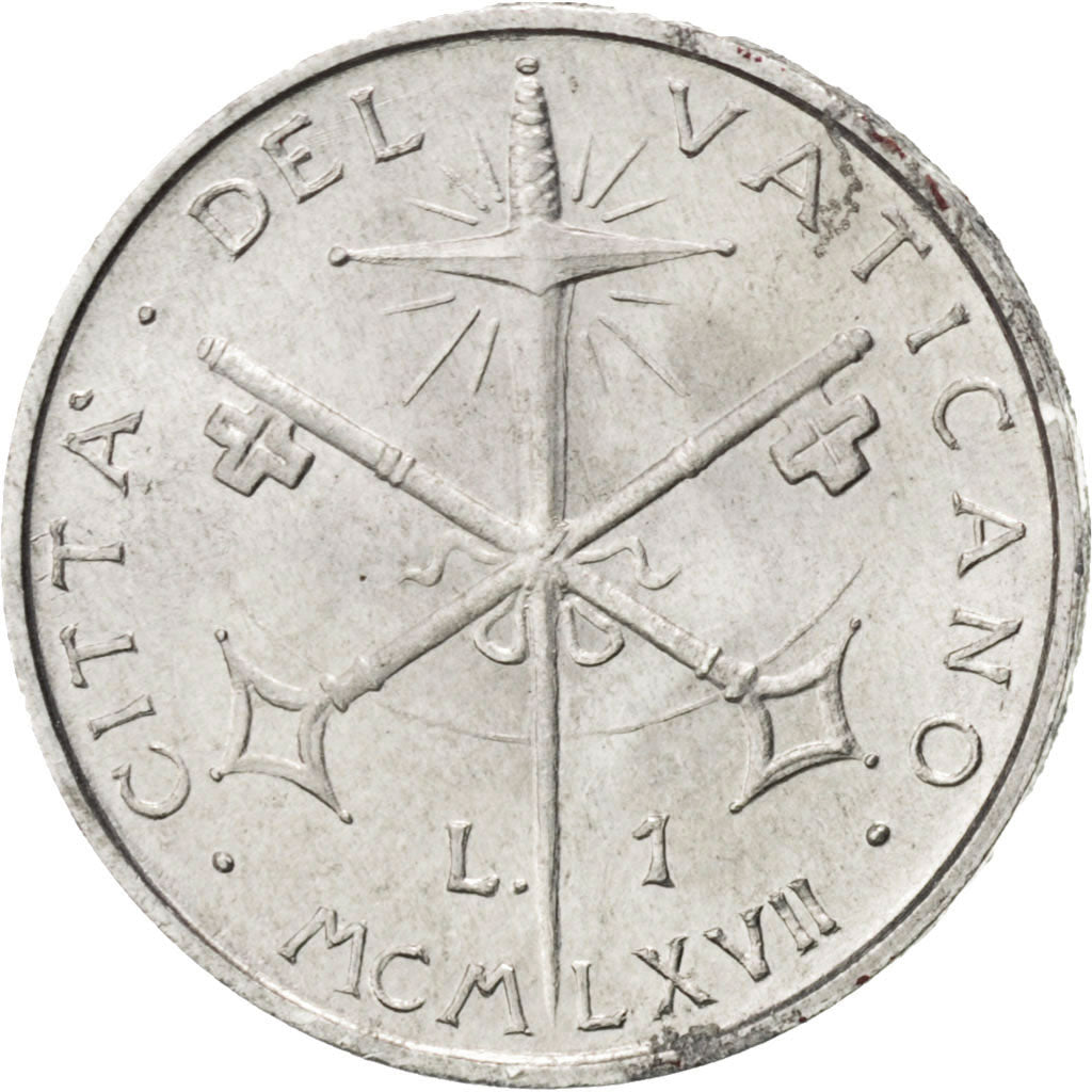 Monnaie, Cité du Vatican, Paul VI, Lira, 1967, SUP, Aluminium, KM:92
