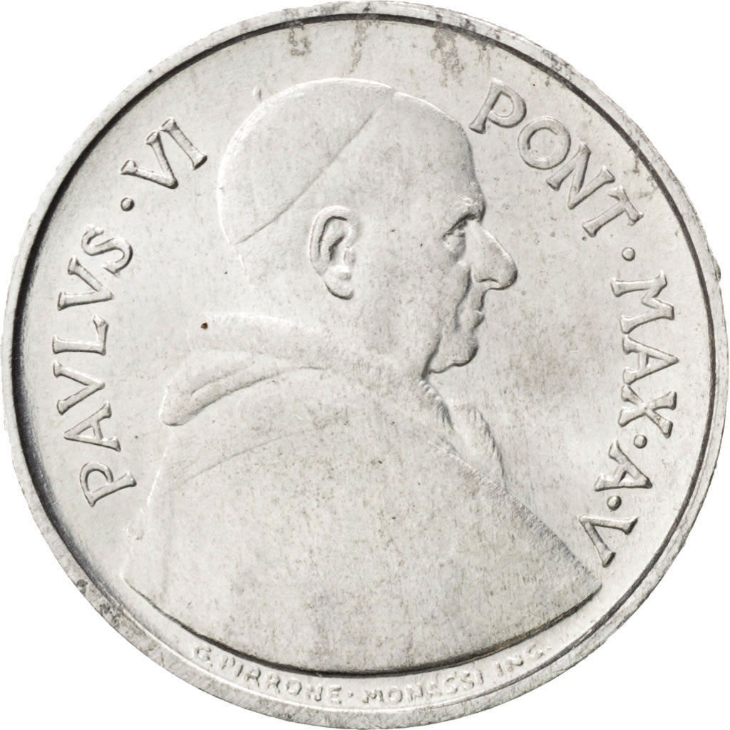 Moneta, CITTÀ DEL VATICANO, Paul VI, 5 Lire, 1967, SPL, Alluminio, KM:94