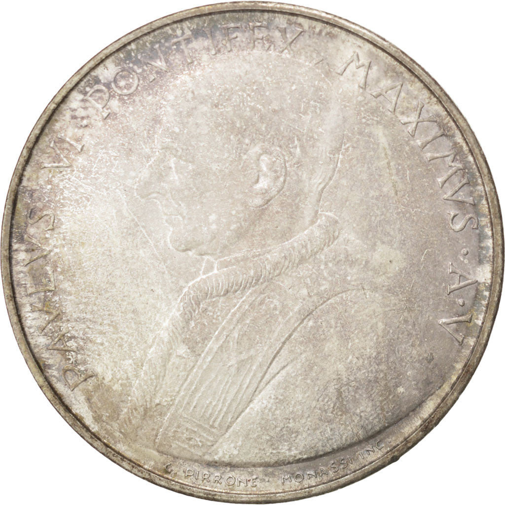 Coin, VATICAN CITY, Paul VI, 500 Lire, 1967, MS(60-62), Silver, KM:99