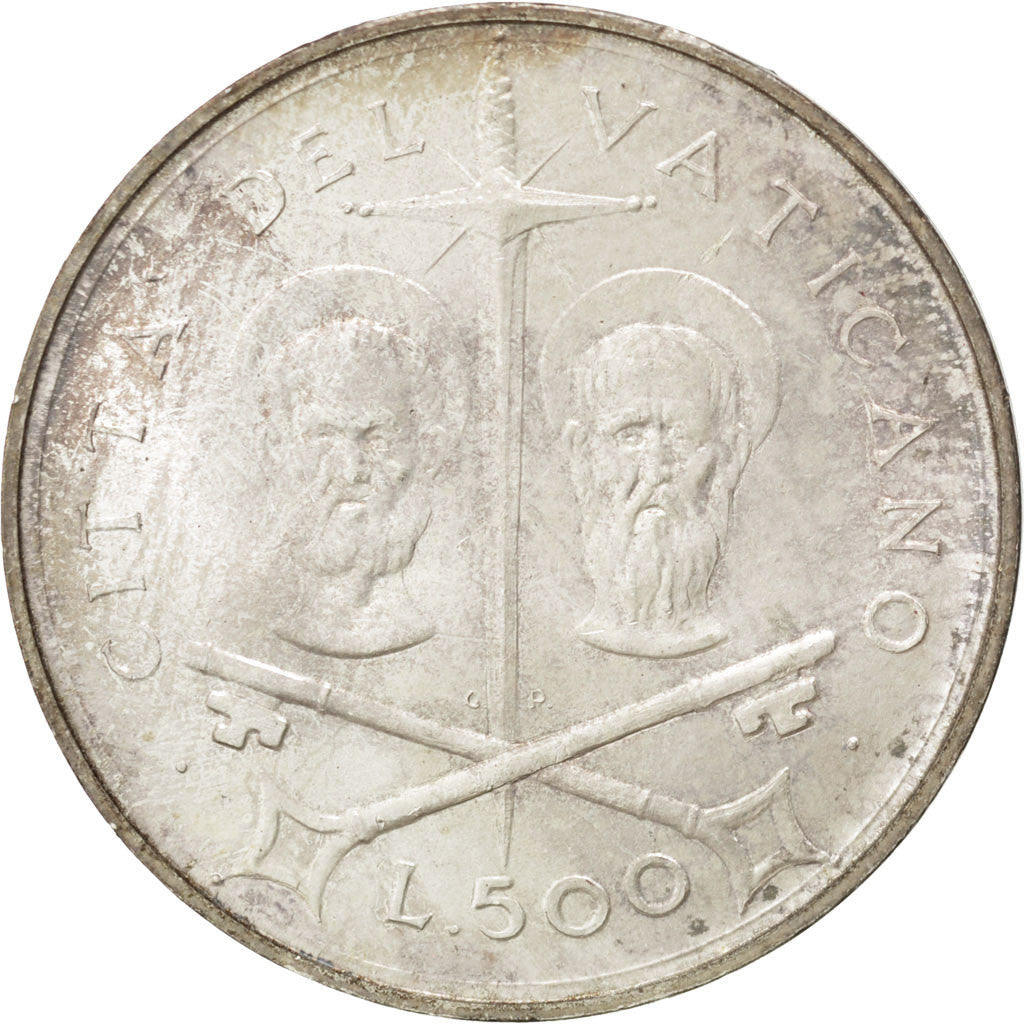 Coin, VATICAN CITY, Paul VI, 500 Lire, 1967, MS(60-62), Silver, KM:99