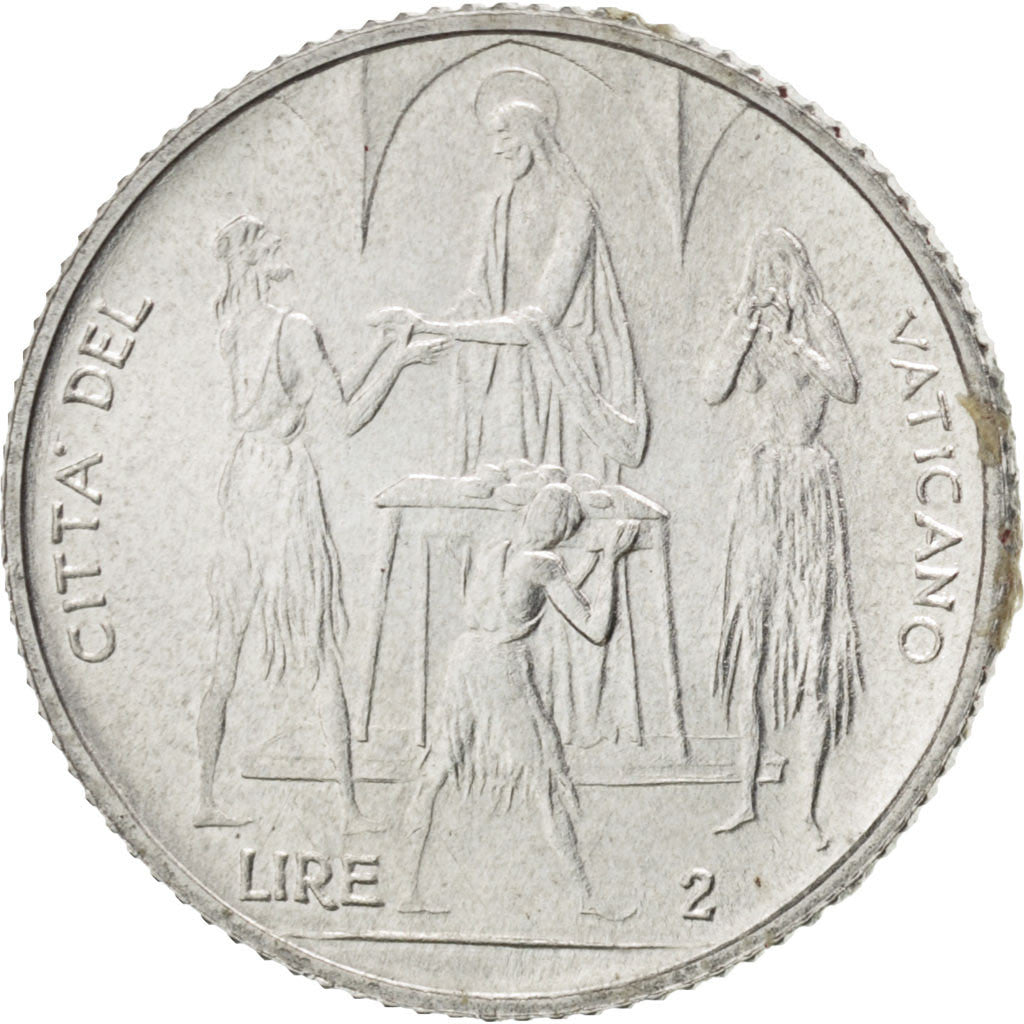 Monnaie, Cité du Vatican, Paul VI, 2 Lire, 1968, SPL, Aluminium, KM:101