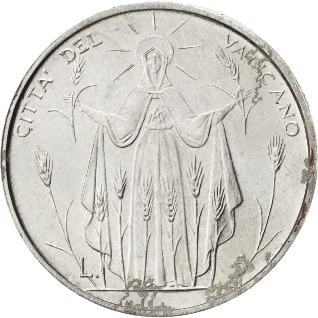 Coin, VATICAN CITY, Paul VI, 5 Lire, 1968, AU(55-58), Aluminum, KM:102