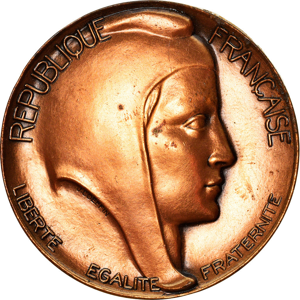 France, Médaille, Marianne, Ville de Caudry, Nord, 1992, Coeffin, TTB+, Bronze