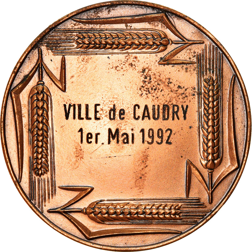 France, Médaille, Marianne, Ville de Caudry, Nord, 1992, Coeffin, TTB+, Bronze