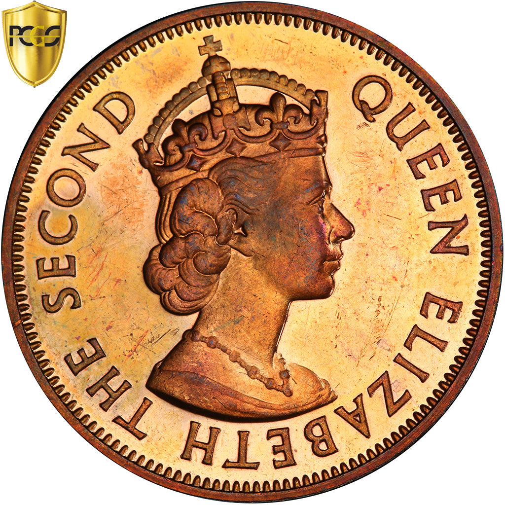 Mauritius, Elizabeth II, 5 Cents, 1964, London, Bronze, PCGS, PR63RB, KM:34