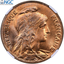 França, 10 Centimes, Daniel-Dupuis, 1908, Paris, Bronze, NGC, MS65RD