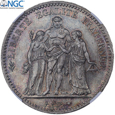 Francia, 5 Francs, Hercule, 1876, Paris, Argento, NGC, UNC Details