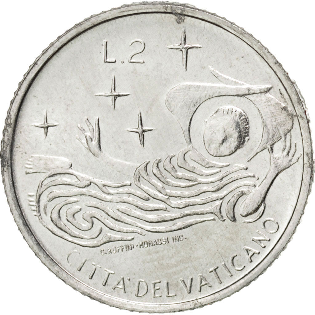 Coin, VATICAN CITY, Paul VI, 2 Lire, 1969, MS(63), Aluminum, KM:109