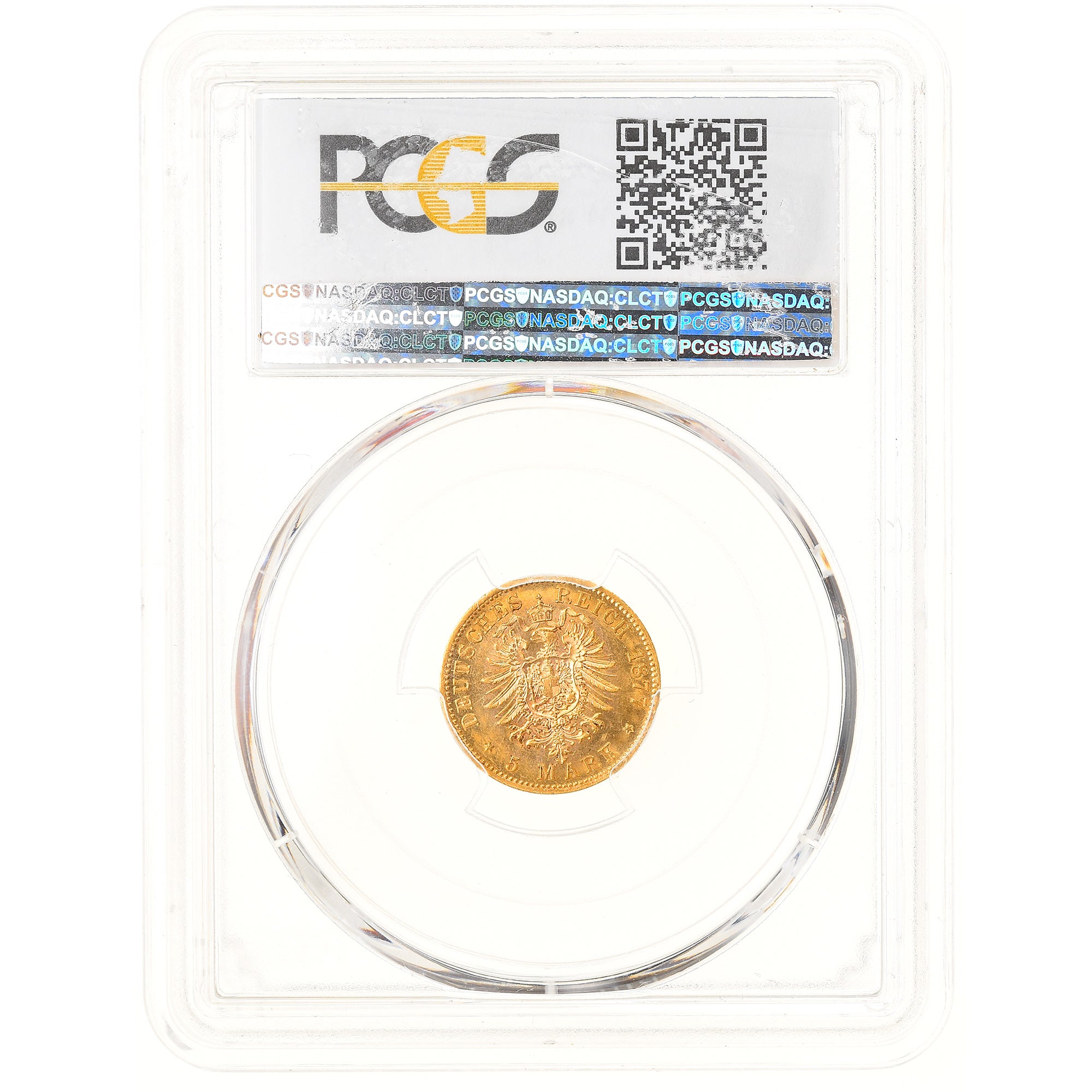 Royaume de Wurtemberg, Karl Ier, 5 Mark, 1877, Stuttgart, Or, PCGS, MS62, KM:627