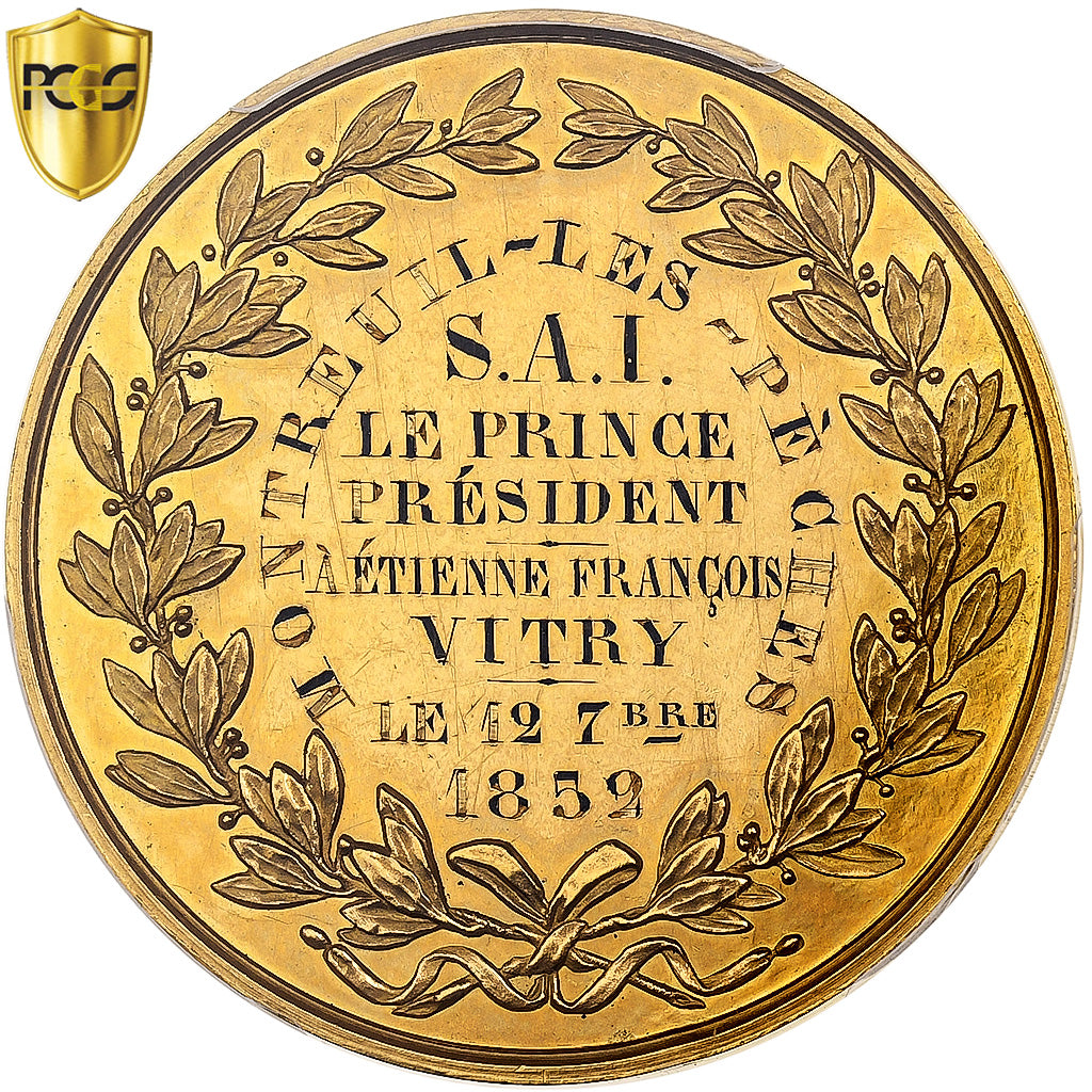 Francia, medaglia, Louis Napoléon Bonaparte, Récompense à É.-F. Vitry, 1852
