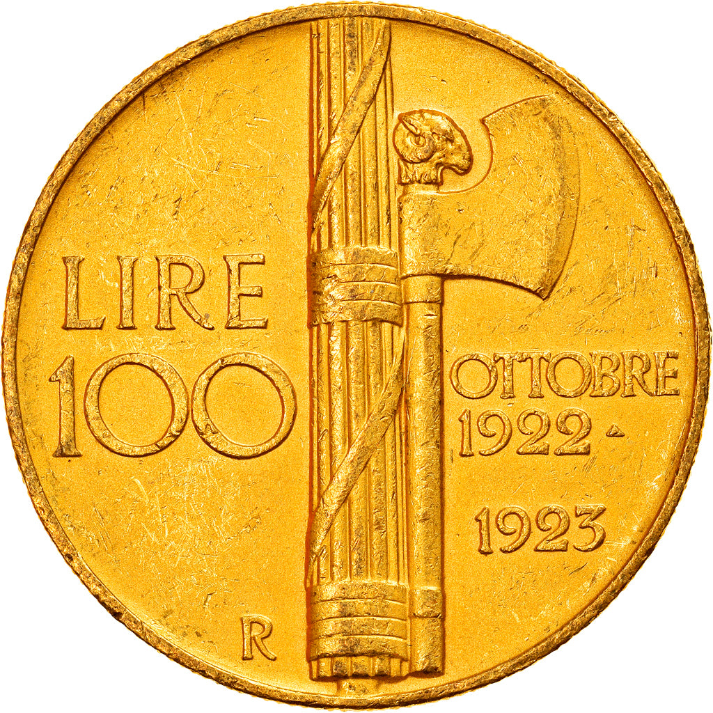Italia, Vittorio Emanuele III, 100 Lire, 1923, Rome, Oro, PCGS, MS60, KM:65