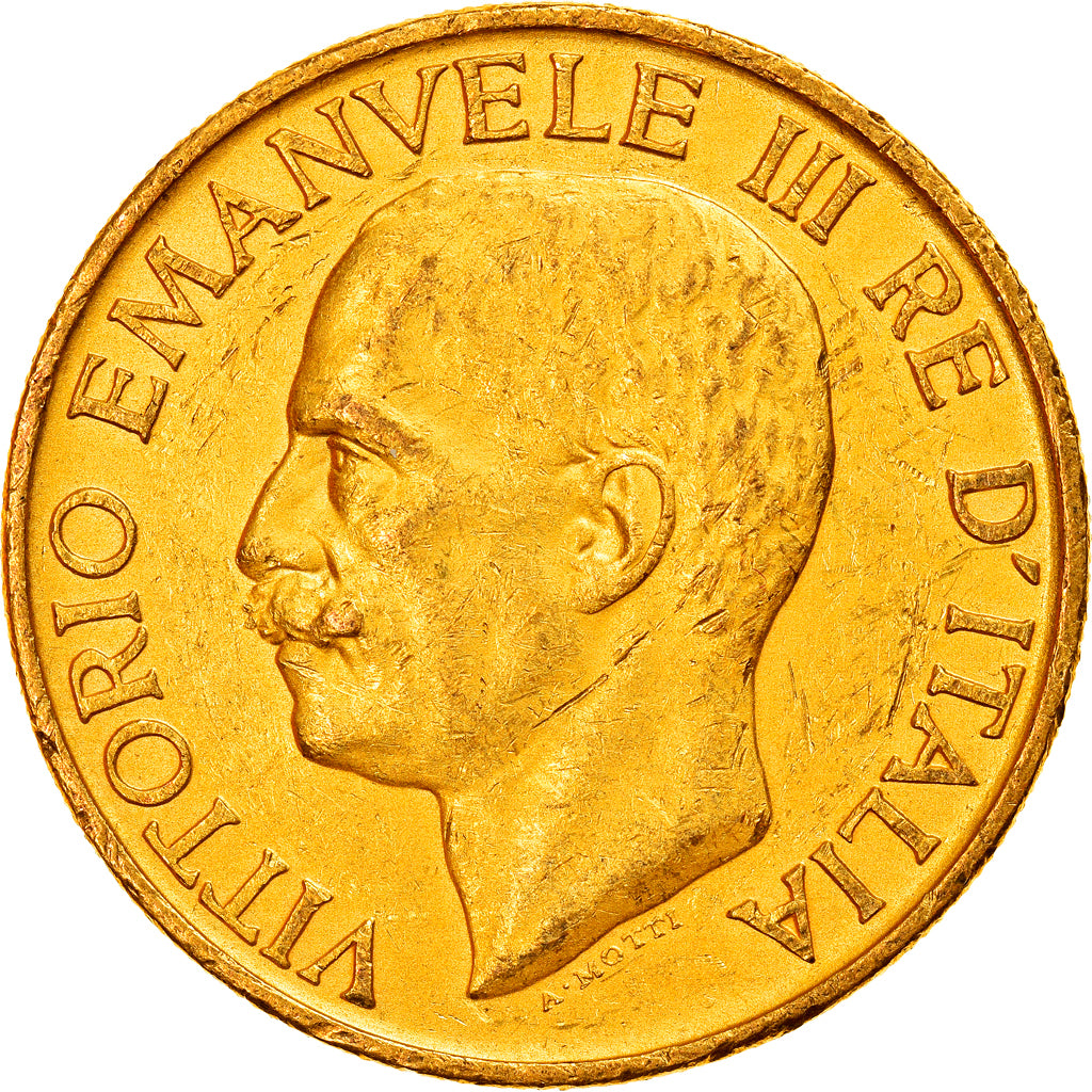 Włochy, Vittorio Emanuele III, 100 Lire, 1923, Rome, Złoto, PCGS, AU58, KM:65