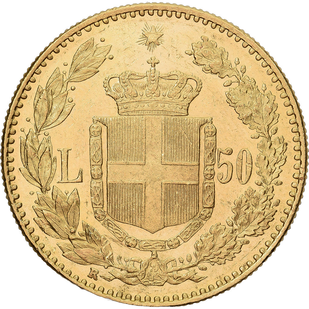 Italië, Umberto I, 50 Lire, 1888, Rome, Goud, PR+, KM:25