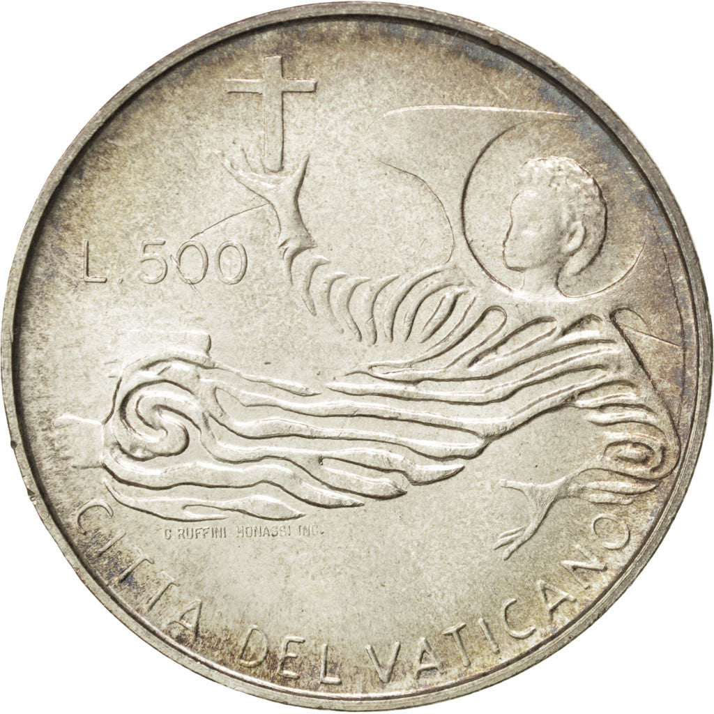 Coin, VATICAN CITY, Paul VI, 500 Lire, 1969, MS(63), Silver, KM:115