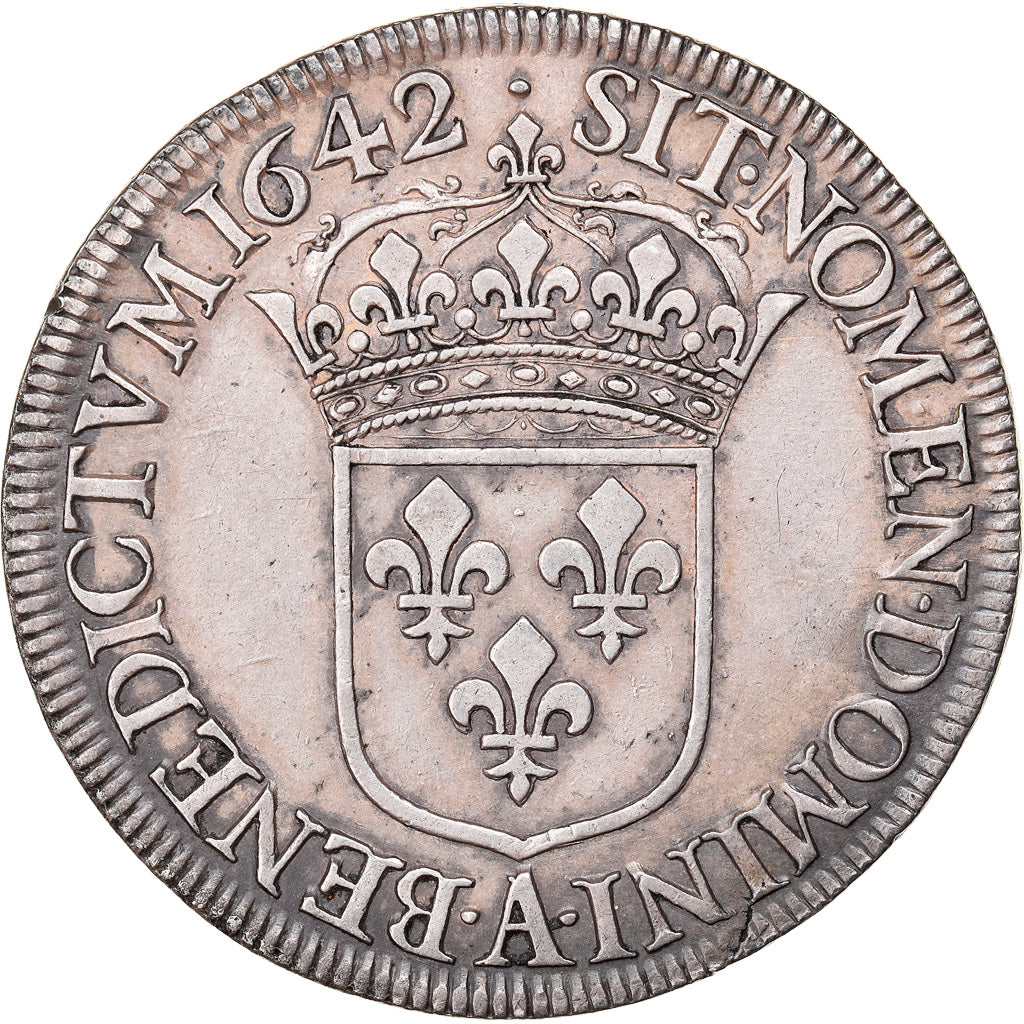 Francia, Louis XIII, Écu de 60 Sols, 1er poinçon de Warin, 1642, Paris, Plata