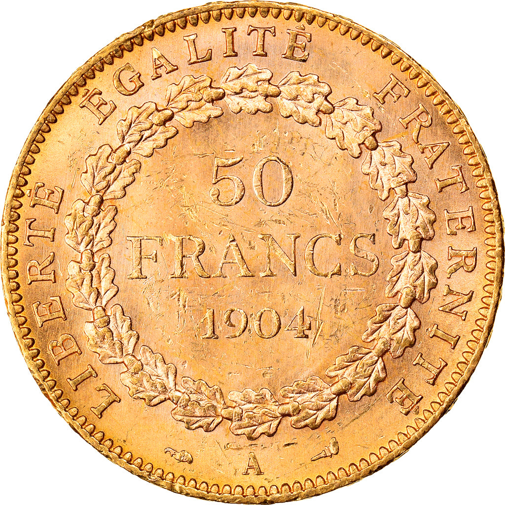 Frankrijk, 50 Francs, Génie, 1904, Paris, Goud, ZF+, Gadoury:1113, KM:831