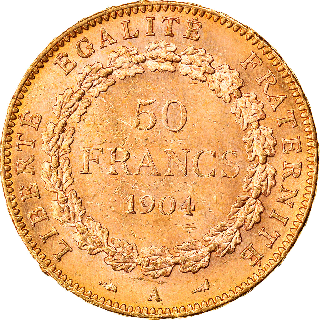 Munten, Frankrijk, Génie, 50 Francs, 1904, Paris, PR, Goud, KM:831