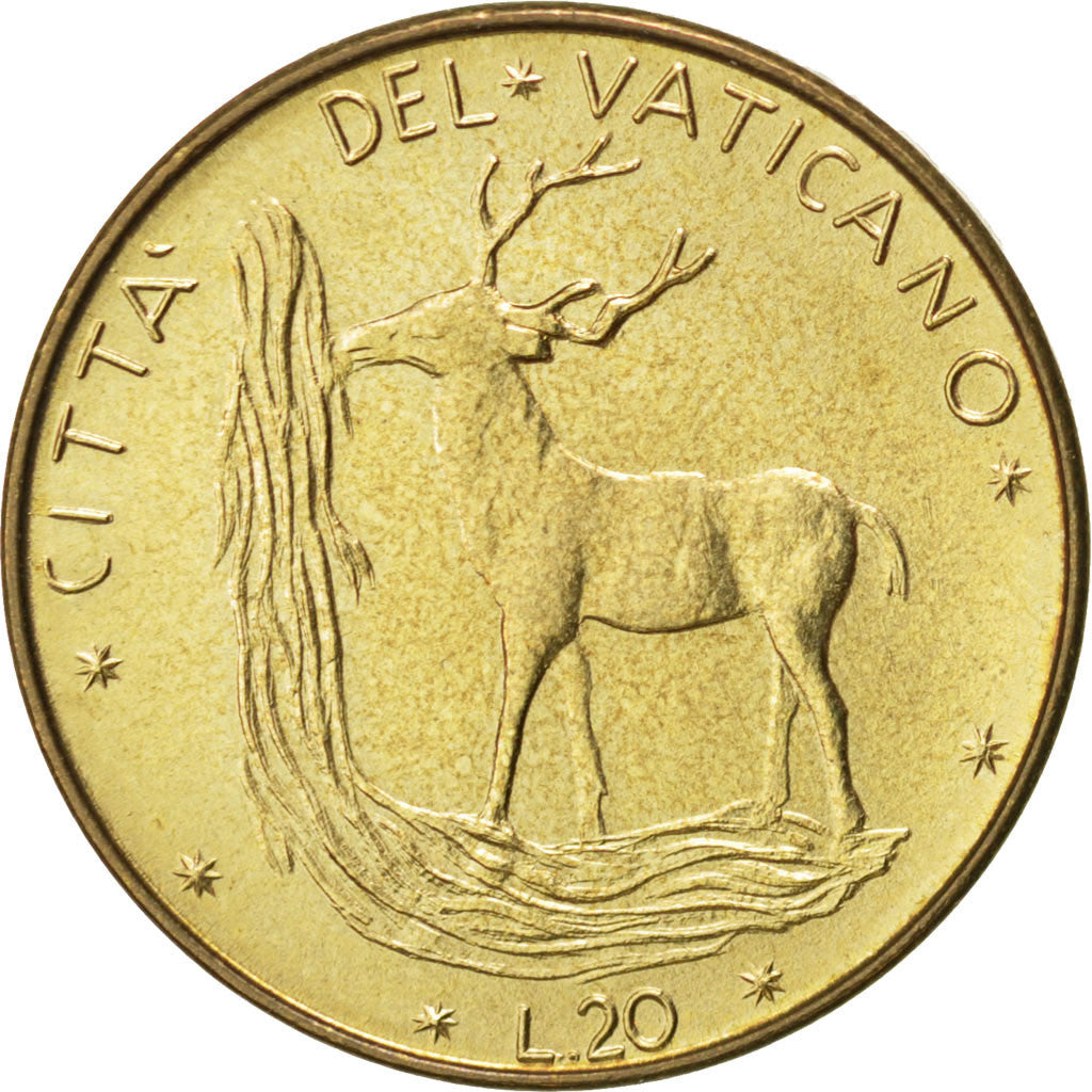 Coin, VATICAN CITY, Paul VI, 20 Lire, 1970, MS(63), Aluminum-Bronze, KM:120