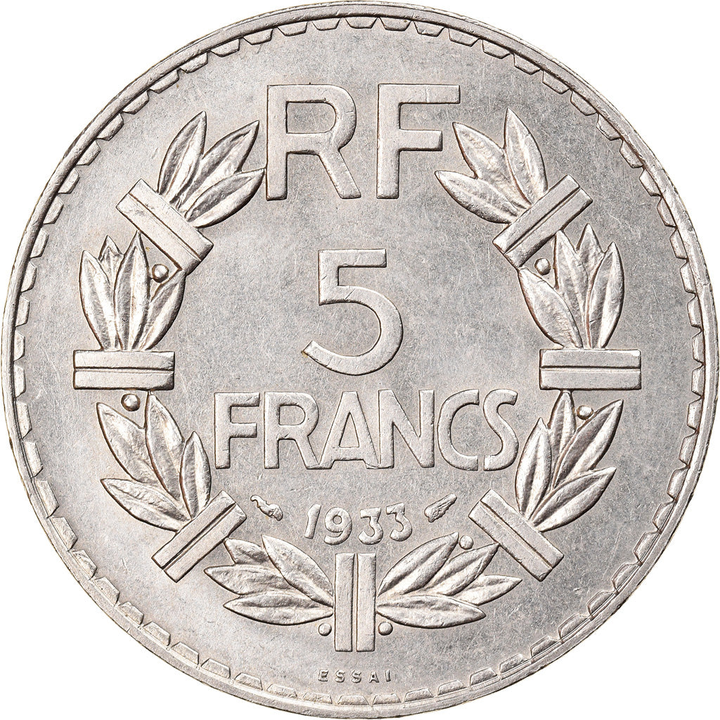 Coin, France, Lavrillier, 5 Francs, 1933, ESSAI, MS(63), Nickel, KM:E65