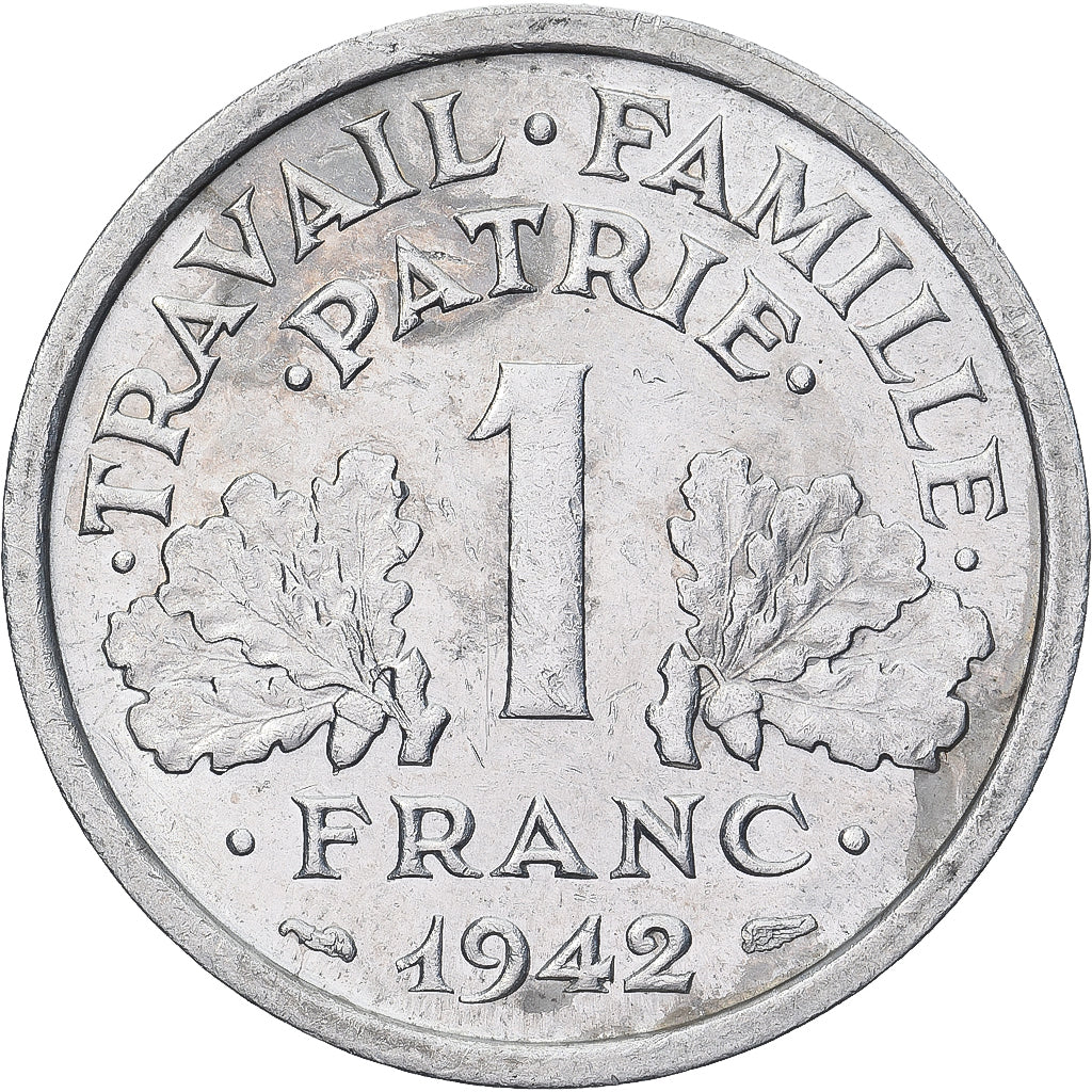 Moeda, França, Bazor, Franc, 1942, ENSAIO, MS(60-62), Alumínio, KM:E83
