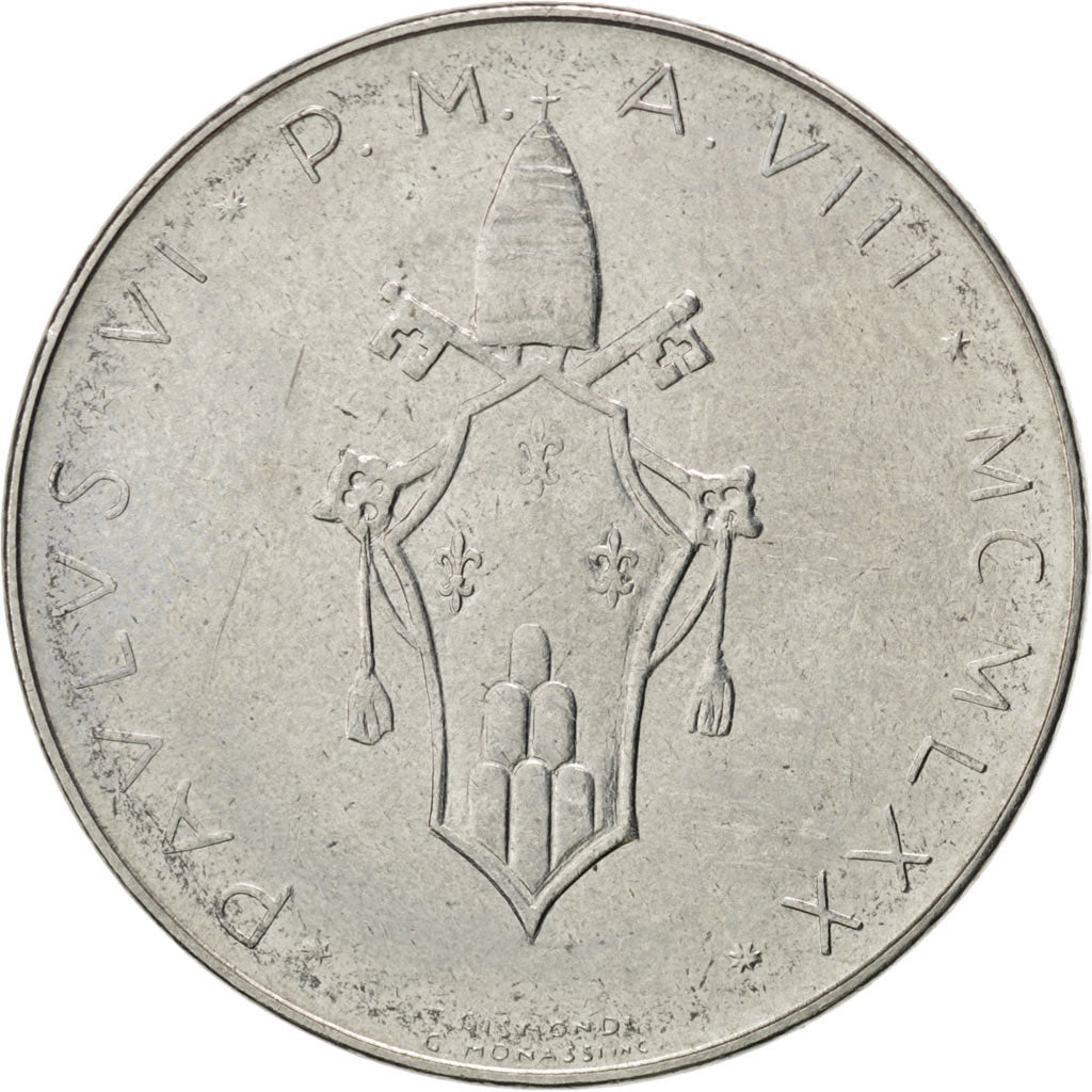 Coin, VATICAN CITY, Paul VI, 100 Lire, 1970, MS(63), Stainless Steel, KM:122