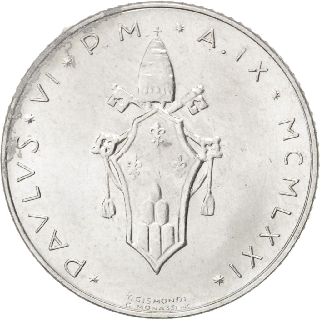 Coin, VATICAN CITY, Paul VI, 2 Lire, 1971, MS(63), Aluminum, KM:117