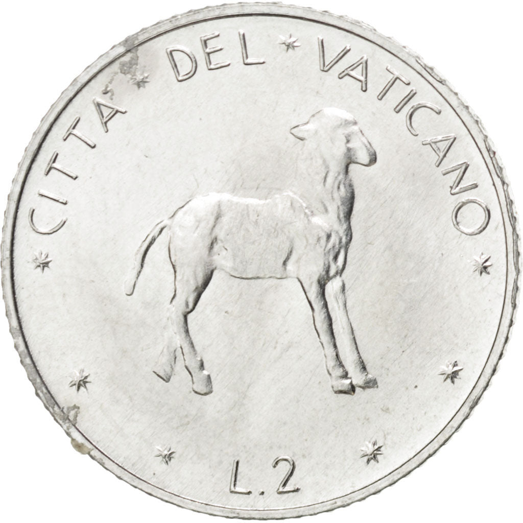 Coin, VATICAN CITY, Paul VI, 2 Lire, 1971, MS(63), Aluminum, KM:117