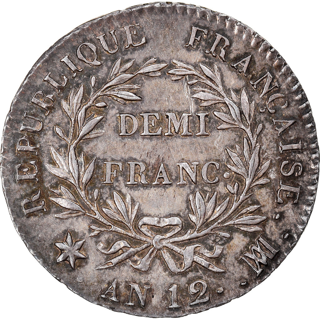 France, Bonaparte Premier Consul, 1/2 Franc, An 12, Marseille, Argent, PCGS