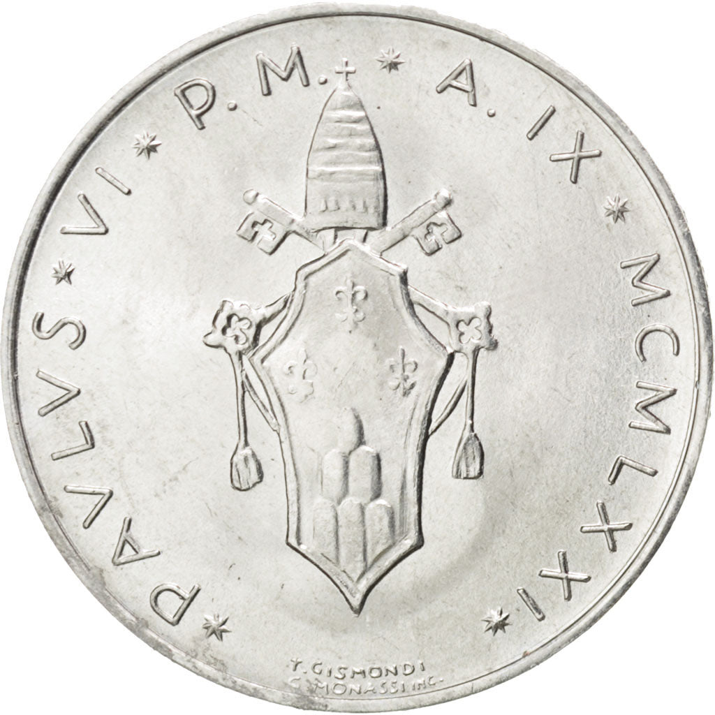 Moneta, CITTÀ DEL VATICANO, Paul VI, 5 Lire, 1971, SPL, Alluminio, KM:118